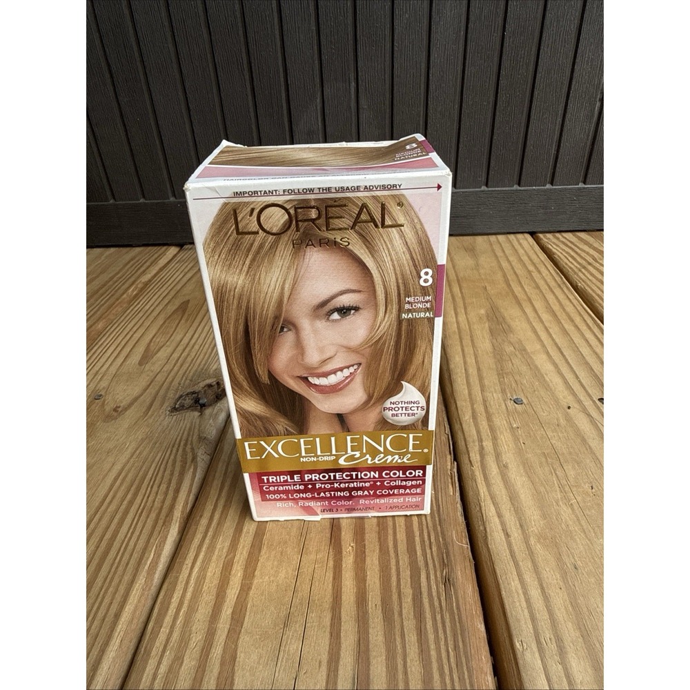 L'Oreal Paris Excellence Creme Permanent Triple Care Color 8 Medium Blonde